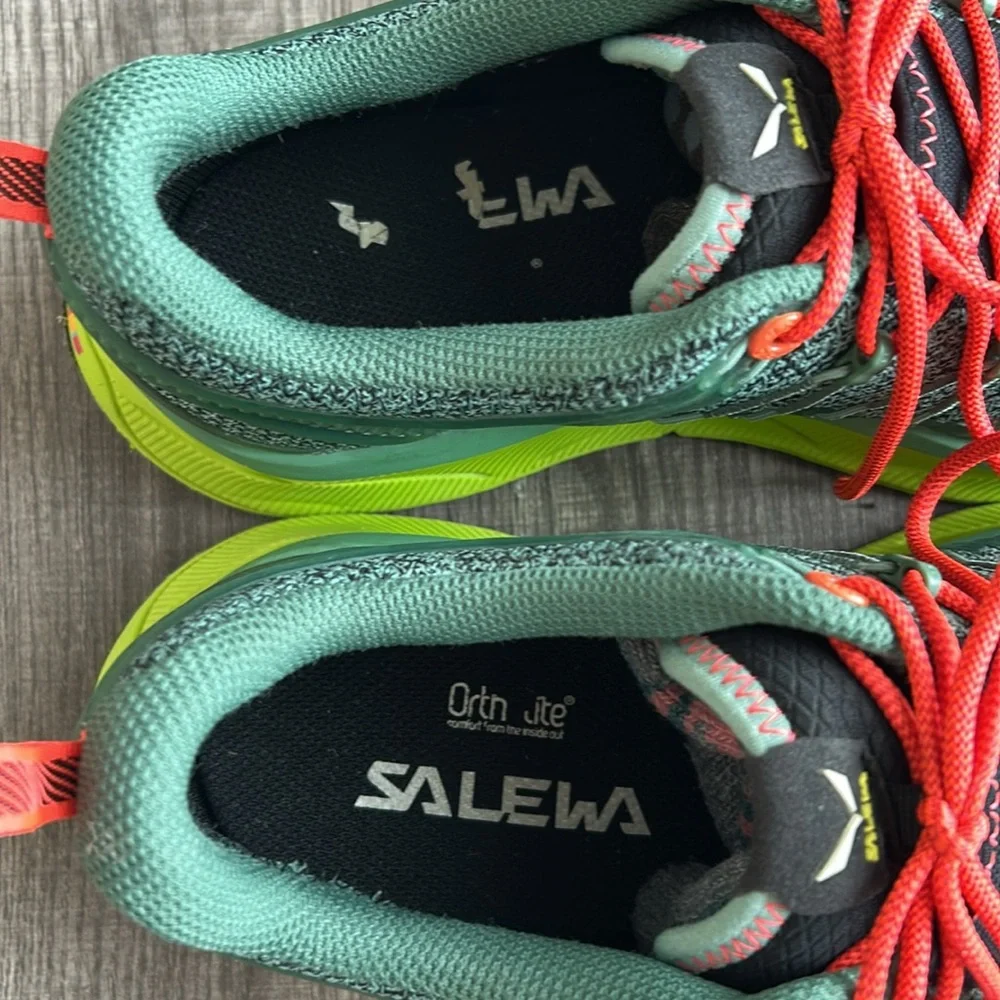 Salewa Women’s Dropline Shoes Hiking Running Sneakers‎ Outdoors Green/Coral 8.5